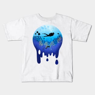 Diving The Blue Ocean Adventure Kids T-Shirt